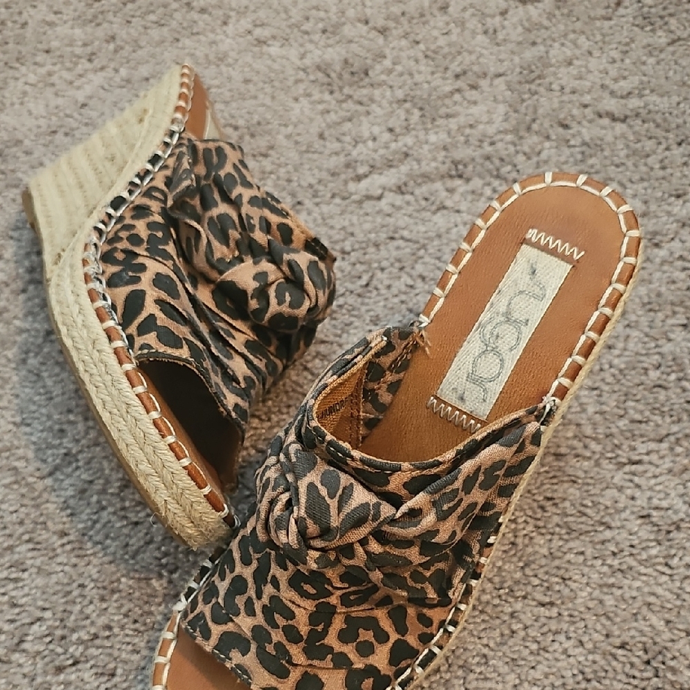 Sugar Leopard Print Espadrille Wedges